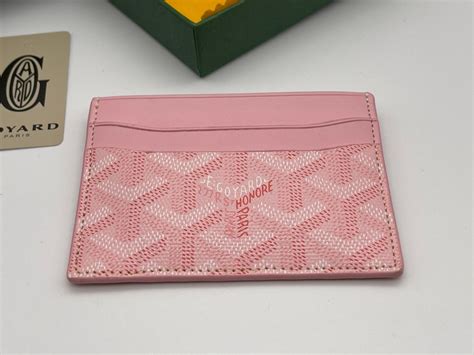 pink goyard card holder